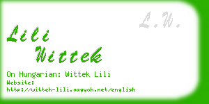 lili wittek business card